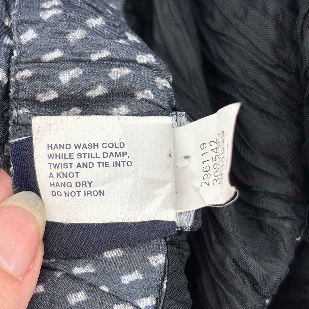 Gap Navy Blue Polka Dot Crinkle Silk Halter Handkerchief Hem Midi Dress Size 6 - Picture 14 of 15